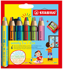 Stabilo Crayons de couleur - Duo Bois 3-en-1 - 6 pces - Multico