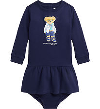 Polo Ralph Lauren Kleid m. Bloomers - Navy m. Kuscheltier