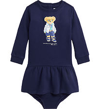 Polo Ralph Lauren Jurk m. Bloomers - Navy m. Knuffel