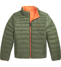 Polo Ralph Lauren Vadderad jacka - Vändbar - Army/Orange