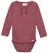 Minymo Romper l/s - Rib - Roan Rouge