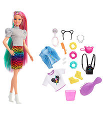 Barbie Doll w. Accessories - 30 cm - Hair Feature Doll - Leopard