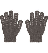 GoBabyGo Gloves - Knitted - Wool - Brown Melange w. Dapper