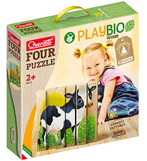 Quercetti Jigsaw Puzzle - Playbio Wood - Farm Animals - 4x6 Bric