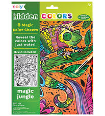 Ooly Magic Coloring Sheets - Hidden Colors - 8 pcs - Magic Jungl
