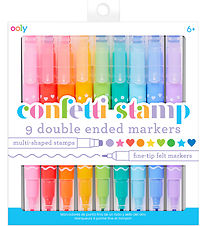 Ooly Double-sided Markers - 9 pcs - Confetti Stamp