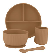 Mikk-Line Bestek-Set - Silicone - 4 Onderdelen - Brown Sugar