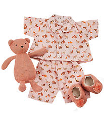 Smallstuff Poppenkleding - Pyjama's m. Pantoffels en Knuffel