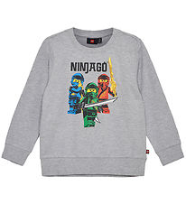 LEGO Ninjago Sweatshirt - LWScout 101 - Grey Melange w. Ninjas