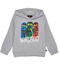 LEGO Ninjago Hoodie - LWScout 102 - Grey Melange w. Ninjas