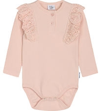 Hust and Claire Romper l/s - Rib - Belize - Peach Dust m. Rushes