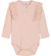 Hust and Claire Bodysuit l/s - Rib - Belize - Peach Dust w. Ruff