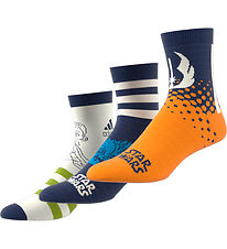 adidas Performance Socks - 3-Pack - White/Blue/Orange w. Star Wa