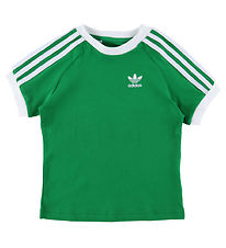 adidas Originals T-shirt - 3 Stripes - Green/White