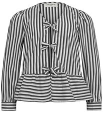 Sofie Schnoor Girls Shirt - Dark Grey/White Striped