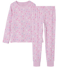 Name It Pyjama Set - Noos - NkfNightset - Pink Lavender w. Heart