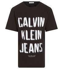 Calvin Klein T-shirt - Pixel Logo Relaxed - Black w. White