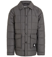 Calvin Klein Thermo Jacket - Quilted Badge - Dark Grey