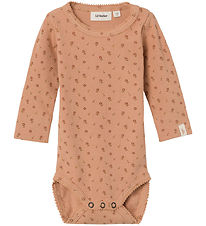 Lil' Atelier Bodysuit l/s - NbfGago - Noos - Nougat w. Flowers