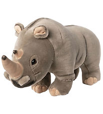 Living Nature Knuffel - 36x19 cm - Wit Neushoorn - Grijs