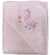 Nørgaard Madsens Hooded Towel - 75x75 cm - Pale Mauve w. Unicorn