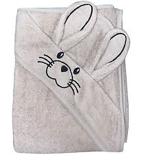 Nørgaard Madsens Baby towel - 100x100 cm - Brown w. Rabbit ears