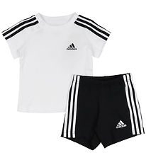 adidas Performance Set - T-Shirt/Shorts - Wei/Schwarz
