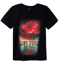 Name It T-shirt - NkmDec Strangerthings - Black