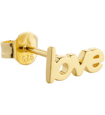 Design Letters Earring - 1 pcs - Love - 18K Gold Plated