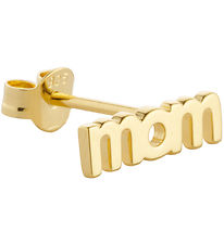 Design Letters Earring - 1 pcs - MOM - 18K Gold Plated