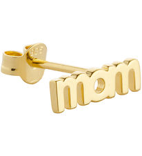 Design Letters Earring - 1 pcs - MOM - Gold
