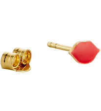 Design Letters Earring - 1 pcs - Kiss - Gold