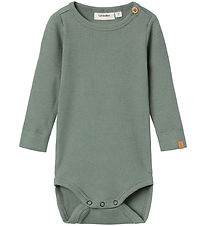 Lil' Atelier Bodysuit l/s. Rib - NbmGago - Noos - Agave Green