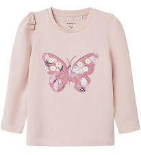 Name It Blouse - NmfBea - l/s - Sepia Rose w. Butterfly