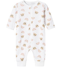 Name It Nightsuit - NbfNightsuit - Bright White/Pink Teddy