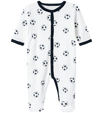 Name It Nightsuit - Noos - NbmNightSuit - Bright White w. Footba