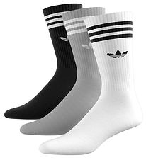 adidas Originals Sokkar - 3 Pakki -Hátt Crew - Svart/grátt/hvítt