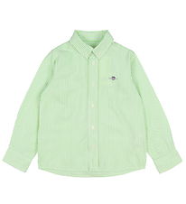 GANT Shirt - Oxford - Slime Green/White Striped