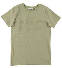 GANT T-Shirt - Ton in Ton Shield - Beige Green