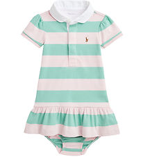 Polo Ralph Lauren Jurk m. Bloomers - Celadon/Hint van Roze