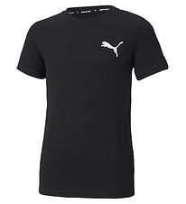 Puma T-Shirt - Active Small Logo - Zwart m. Print