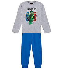 LEGO Ninjago Schlafanzug - LWAris - Grau Meliert/Blau m. Print