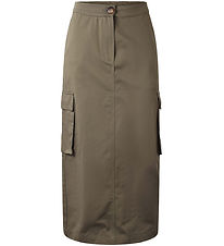 Hound Skirt - Long Cargo Skirt - Army Green