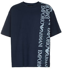 Emporio Armani T-Shirt - Black Iris av. Imprim