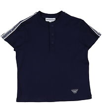 Emporio Armani T-shirt - Navy w. Logo Stripe