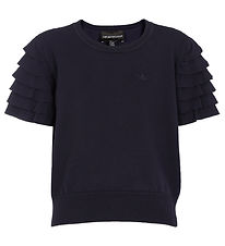 Emporio Armani Stuttermabolur - Prjónað - Dökkblátt