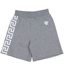 Shorts en Molleton Versace - Gris Chiné av. Blanc