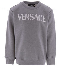 Versace Sweatshirt - Grau Meliert m. Wei