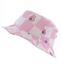 Versace Bucket Hat - White/Pink Check w. Flowers