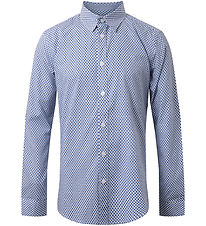 Hound Overhemd - Wit/Blauw m. Zolen